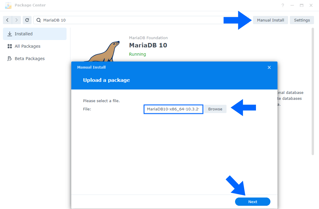 Synology MariaDB 10 10.3.29 Install