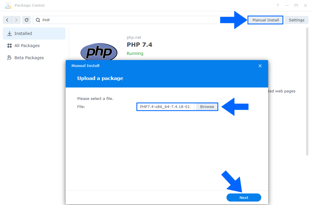 Synology PHP 7.4.18 Install