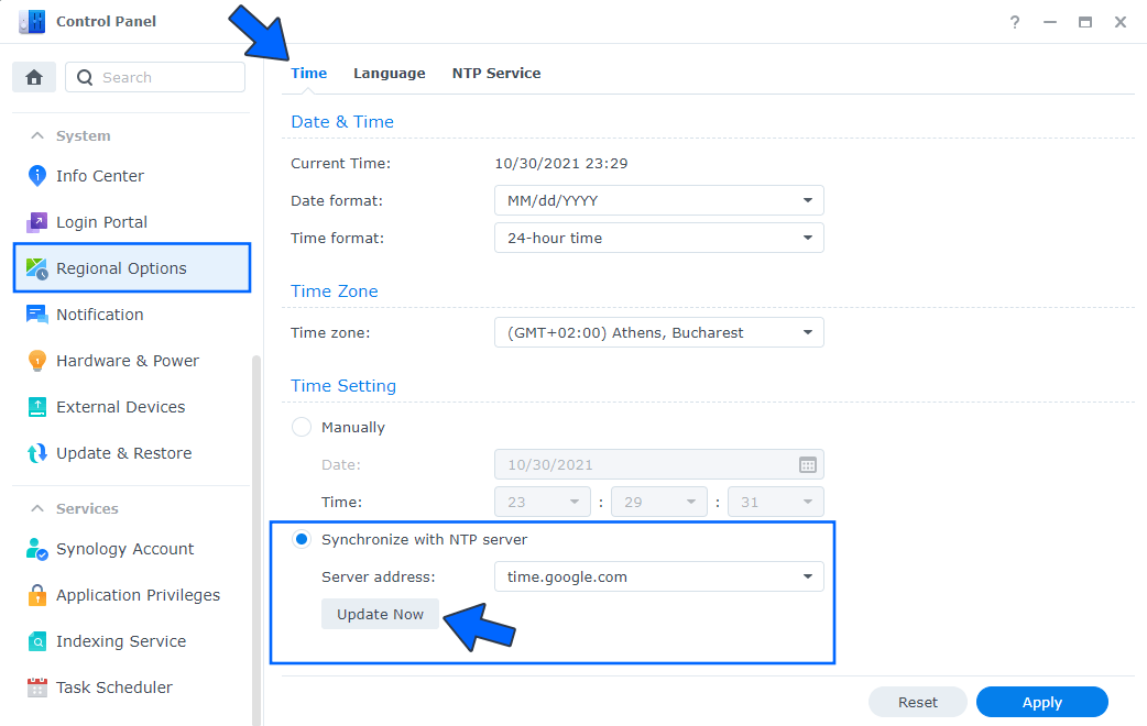 Synology 2021 time Daylight Saving Time Fall