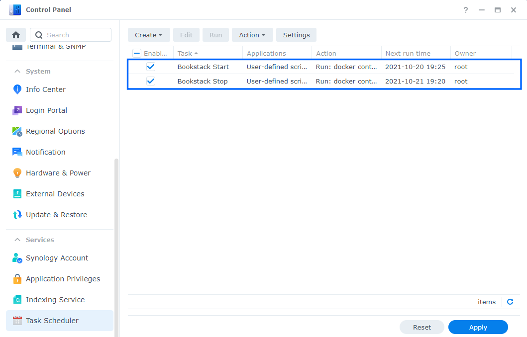 Synology Schedule Start and Stop For Docker Containers 9