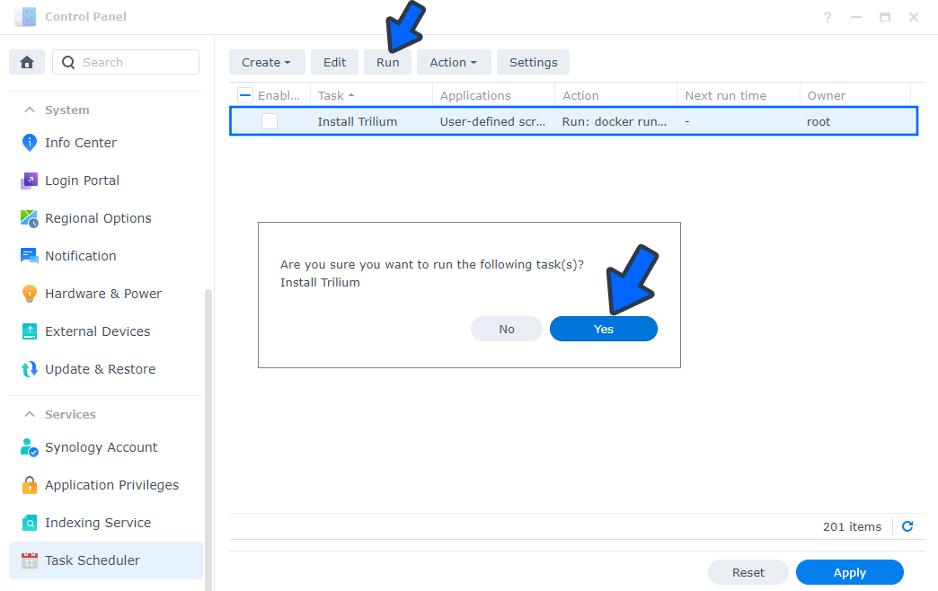 Trilium Synology NAS Set up 5