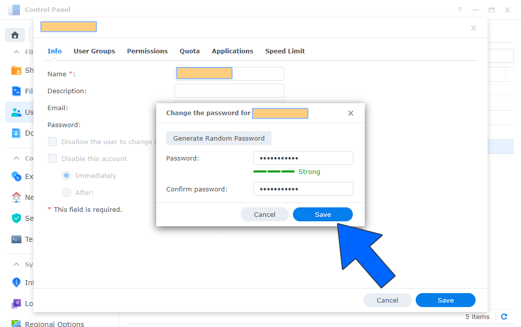 Synology NAS admin strong password 3