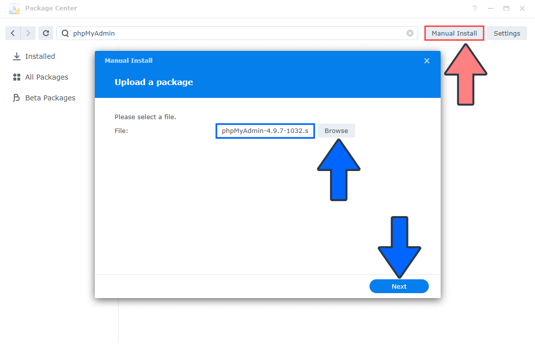 phpMyAdmin Synology Update 4.9.7 support PHP 7.4 install