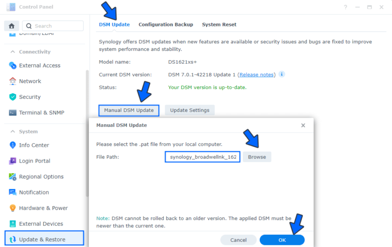 Synology DSM Update Version: 7.0.1-42218 Update 2 – Marius Hosting