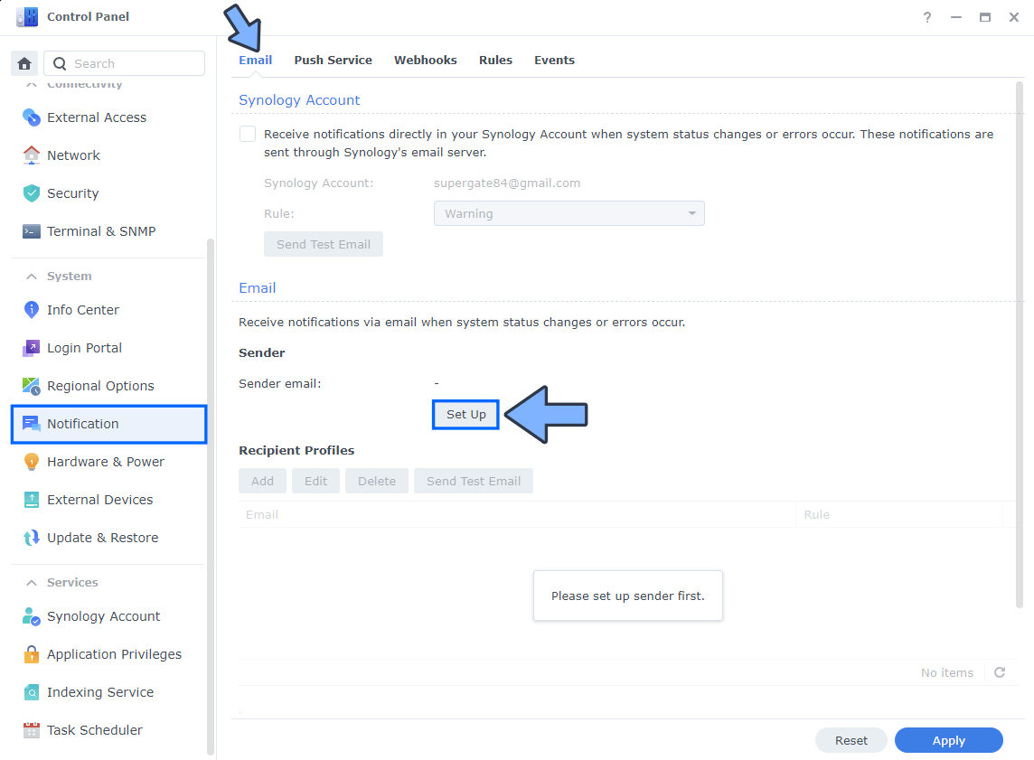 1 Synology NAS enable email notifications 2024