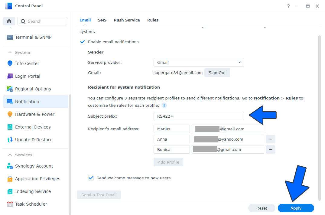 5 Synology NAS enable email notifications new