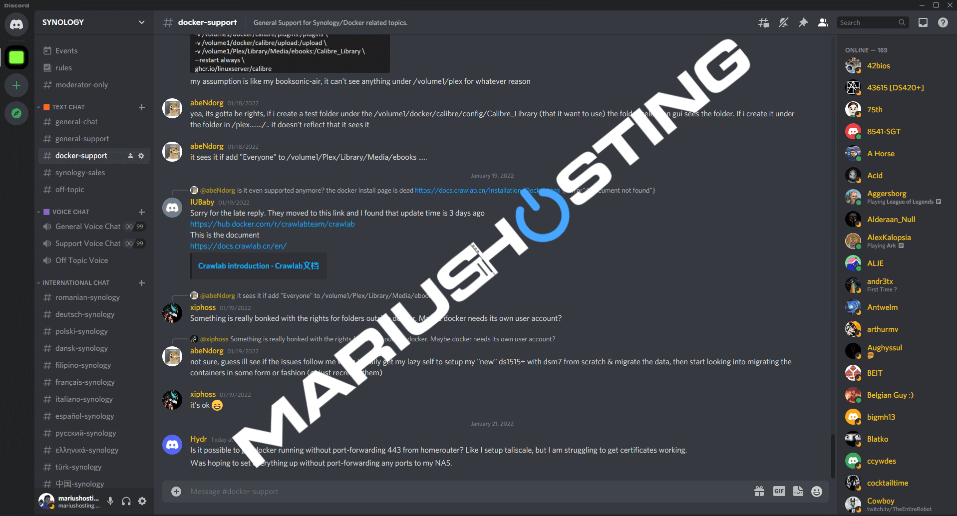 Synology Discord Channel mariushosting