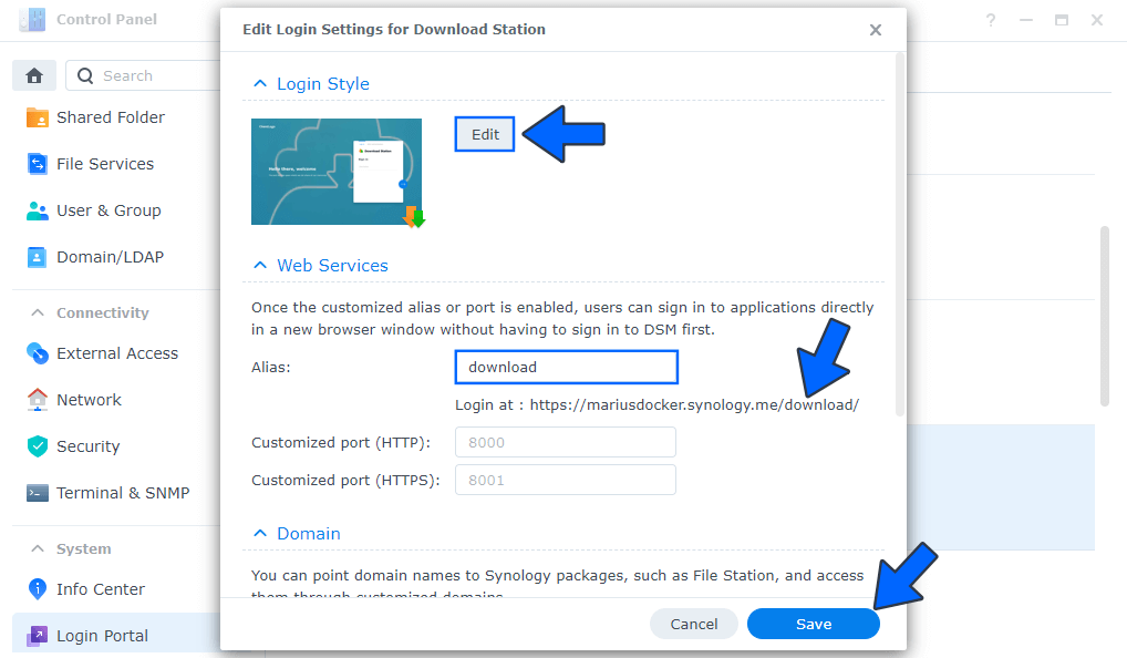 Synology How to Use Login Portal 4