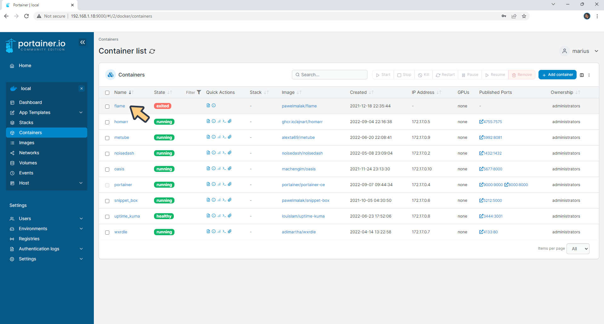 2 Synology Update Docker Container Using Portainer