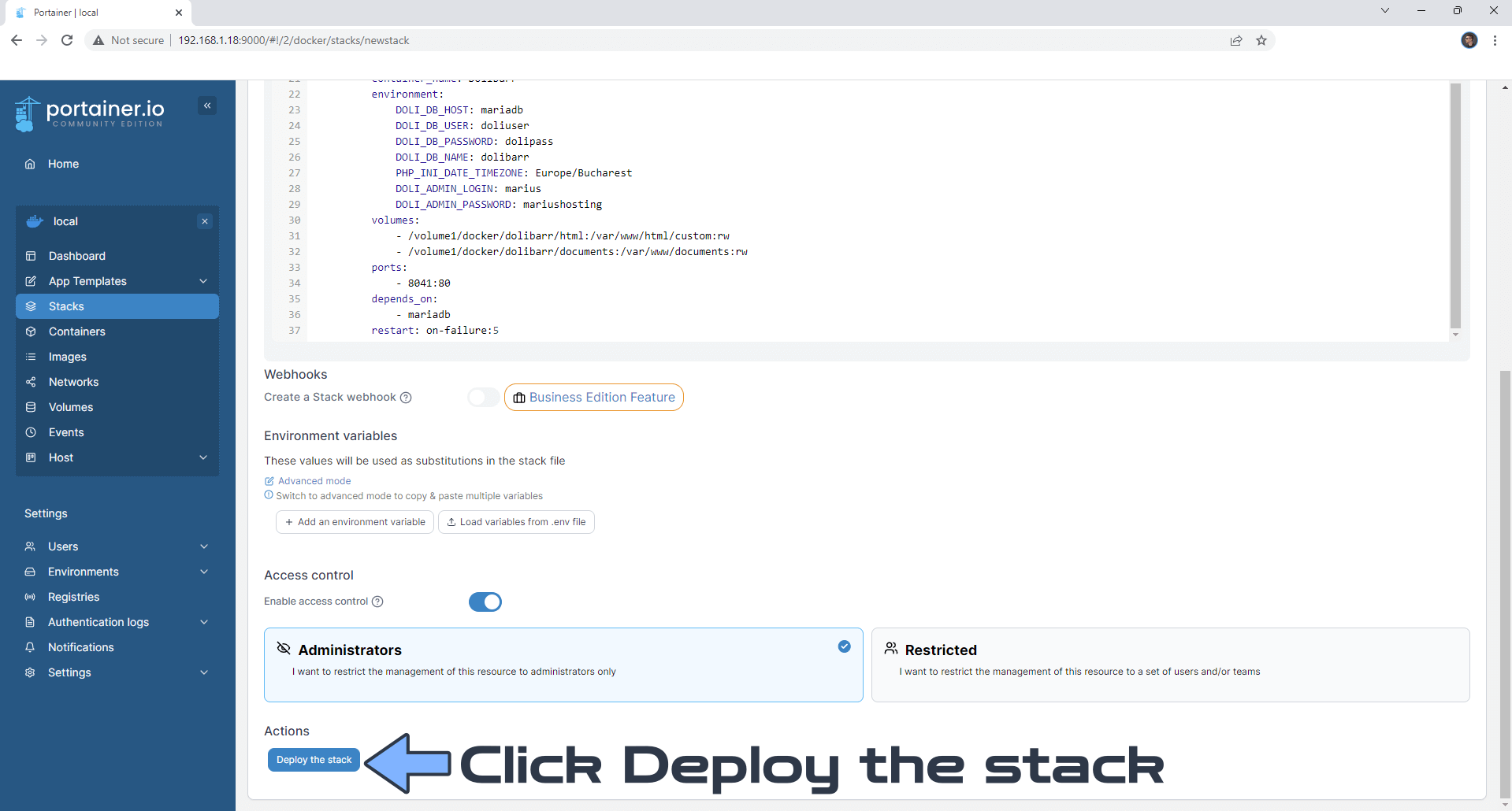 Dolibarr Synology NAS Set up 9 new 2023