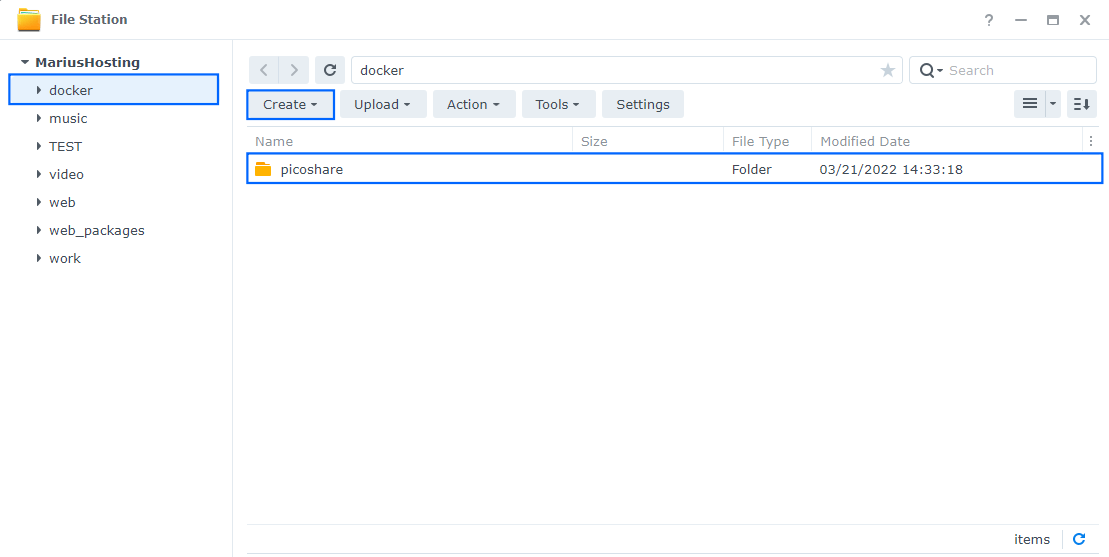 PicoShare Synology NAS Set up 5