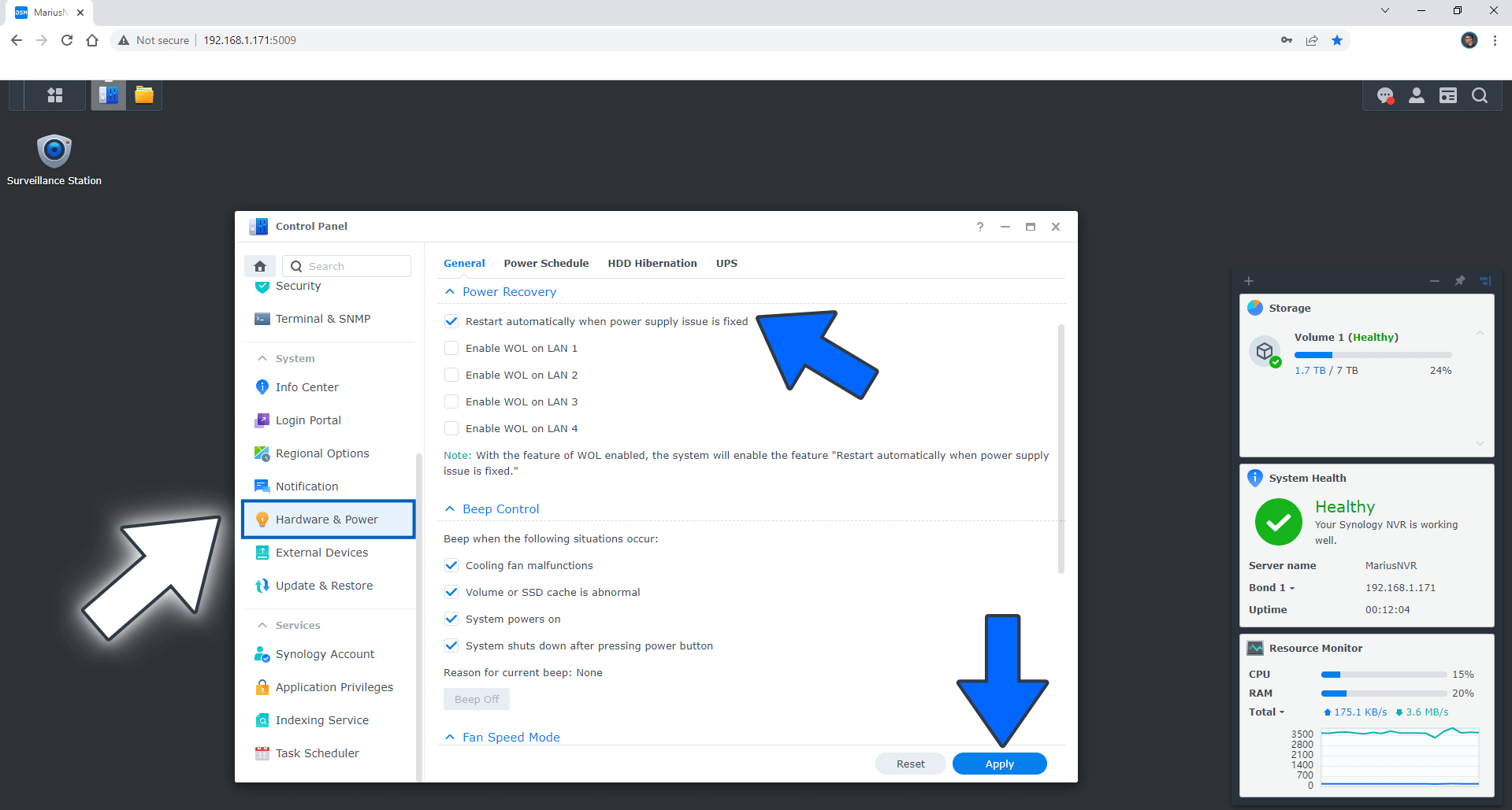 Synology Reolink Camera Maintenance 2