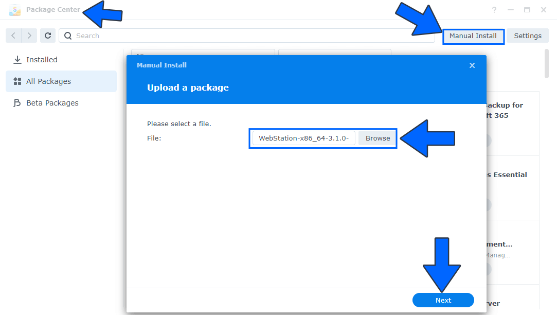 1 Synology Web Station Update Version 3.1.0-0339