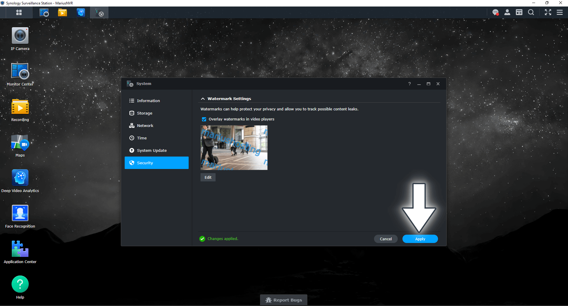 4 Synology Surveillance Station Add Watermark in Live Camera Feed