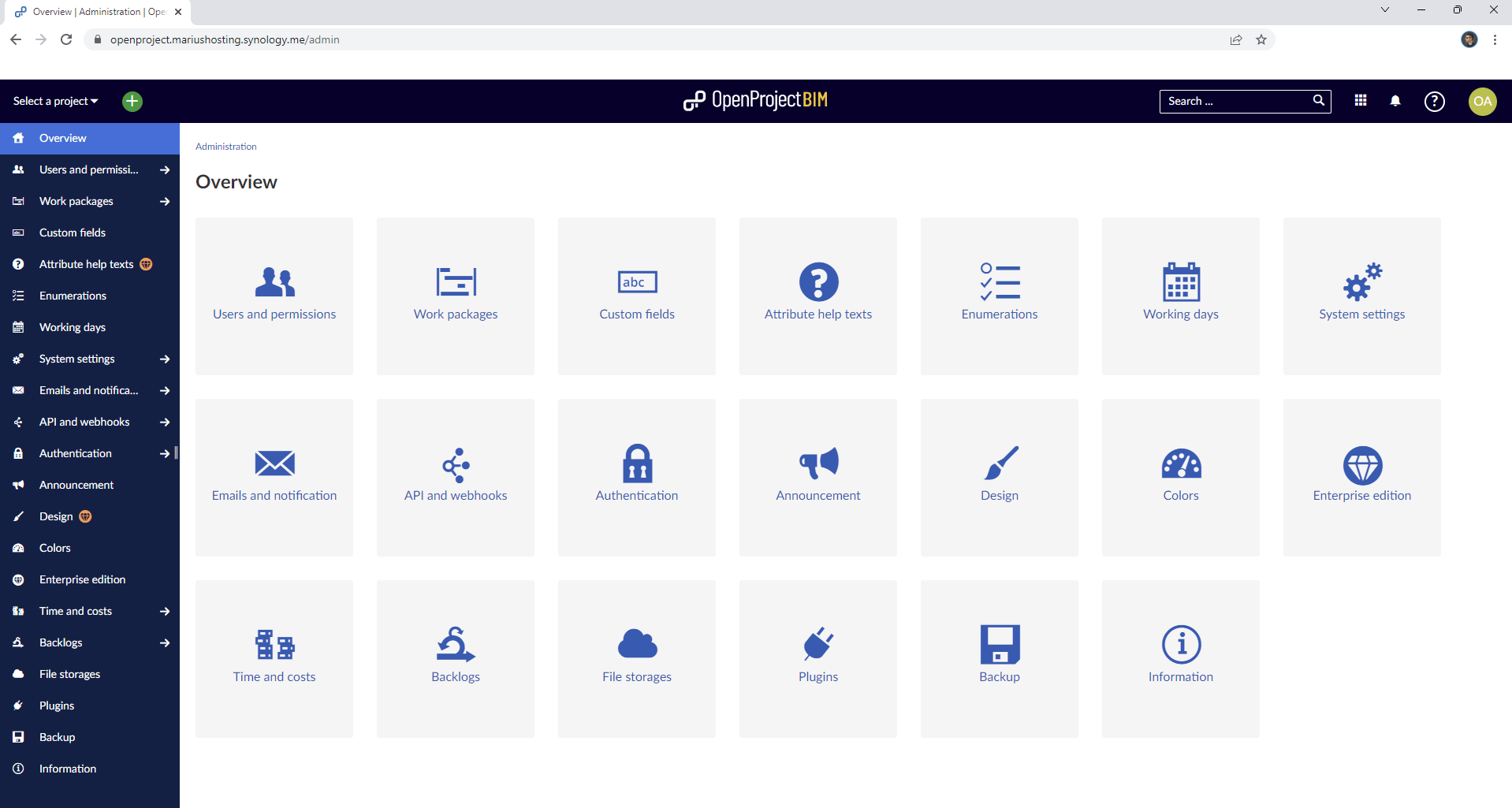 OpenProject Synology NAS Set up 16 new 2023