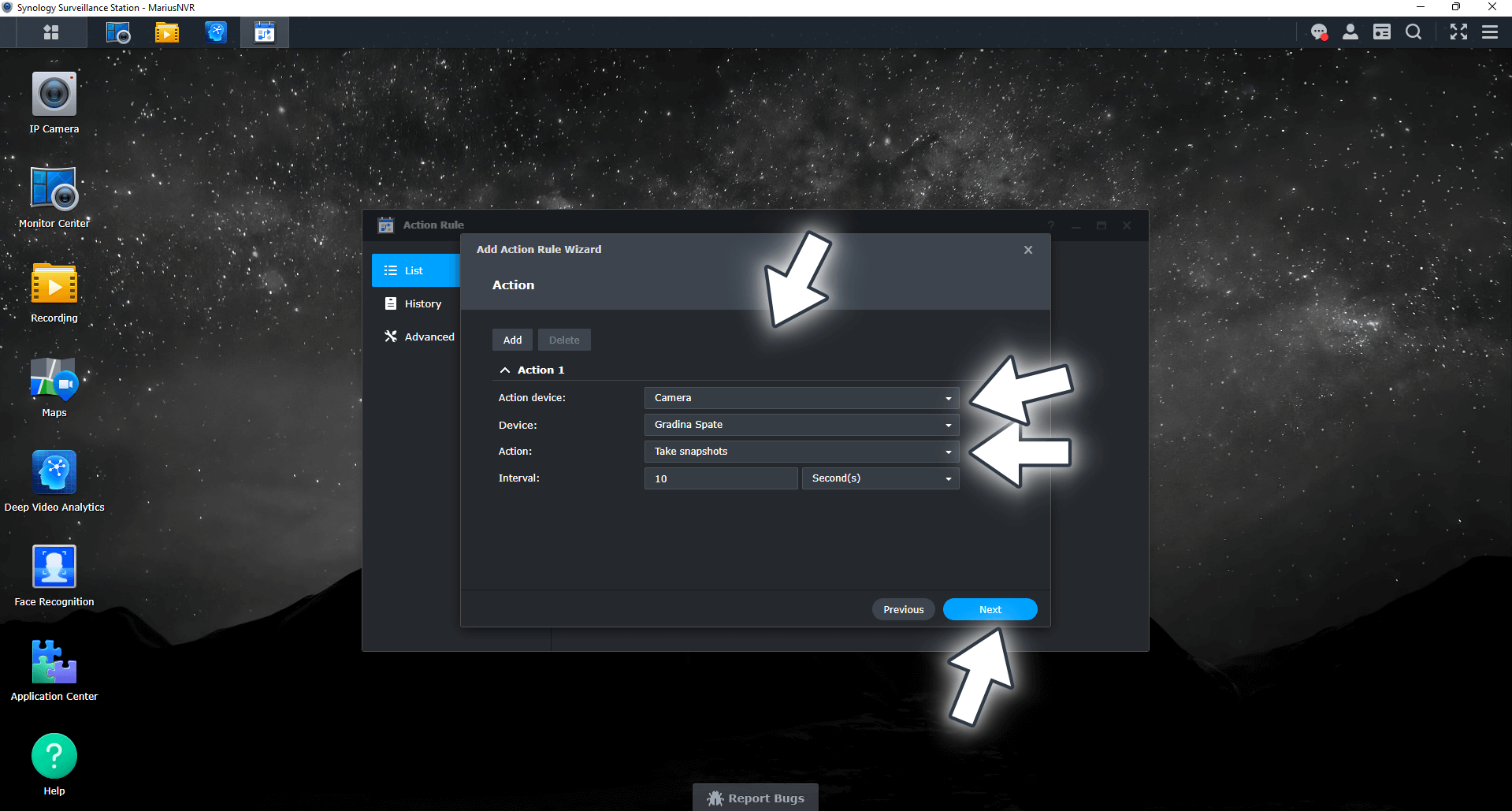 Synology Add Action Rule in Surveillance Station Step 4