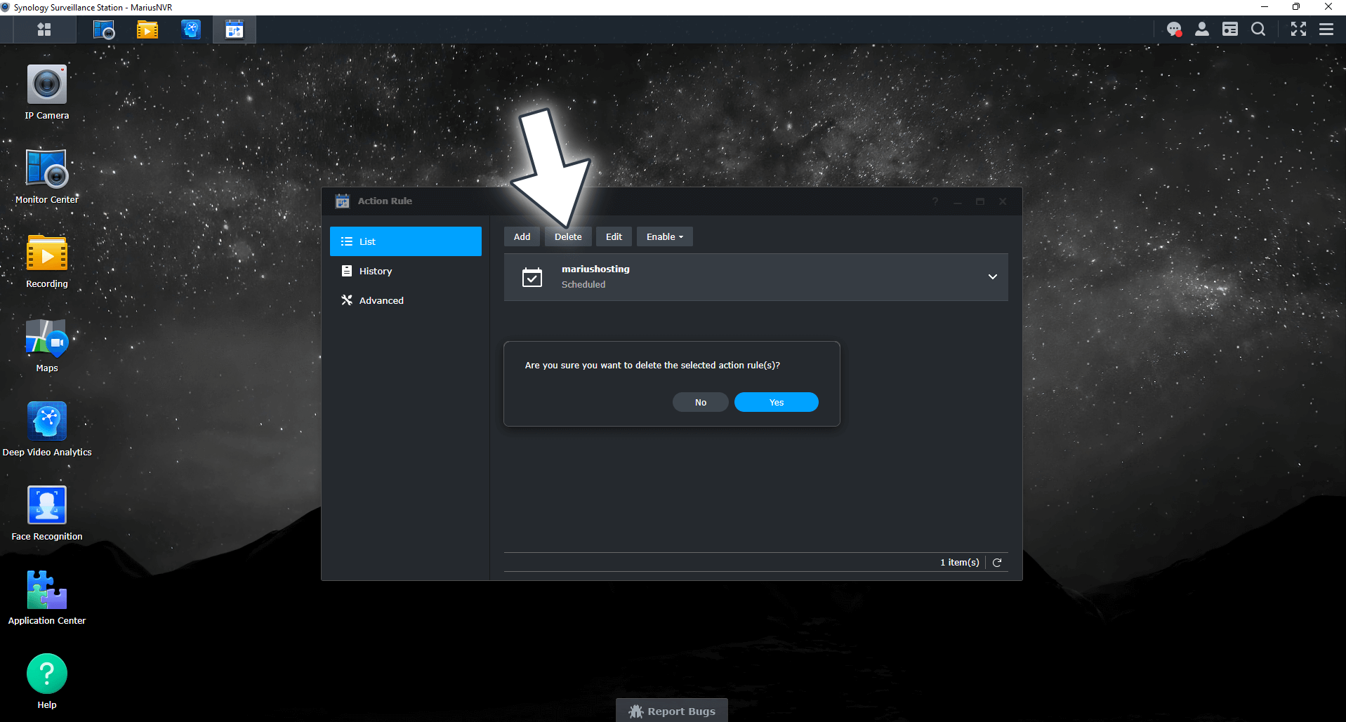 Synology Add Action Rule in Surveillance Station Step 7