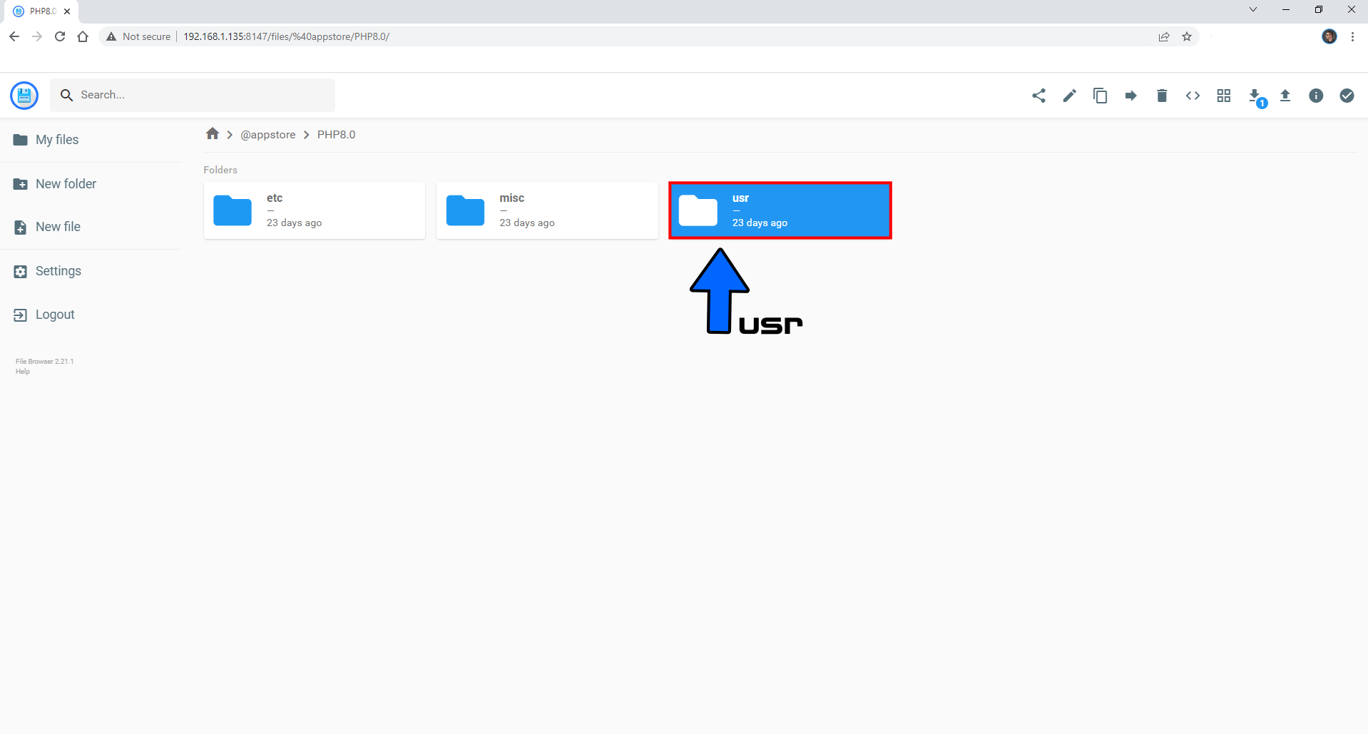 Synology NAS Where to Find php.ini Step 3