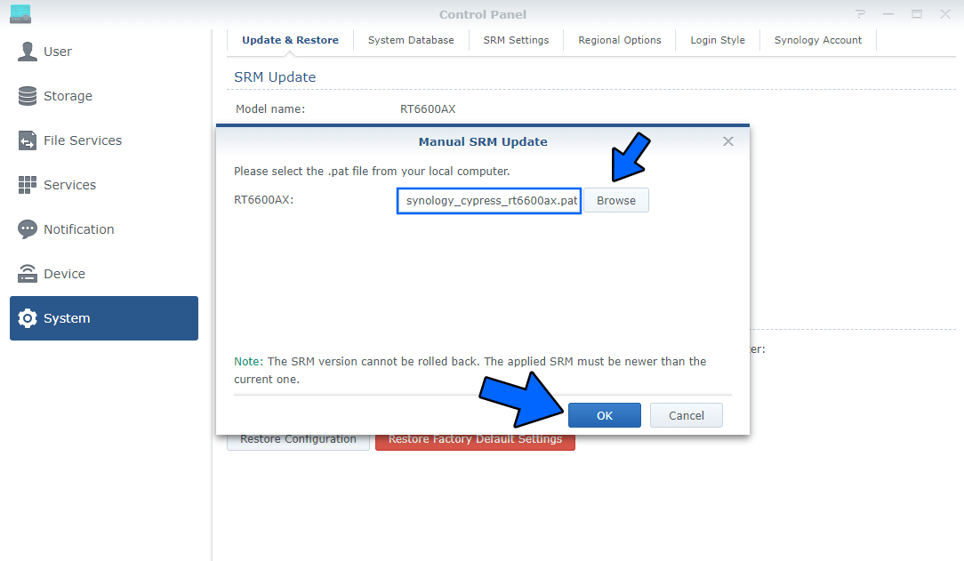 2 Synology RT6600ax SRM Version 1.3-9193 Update 1