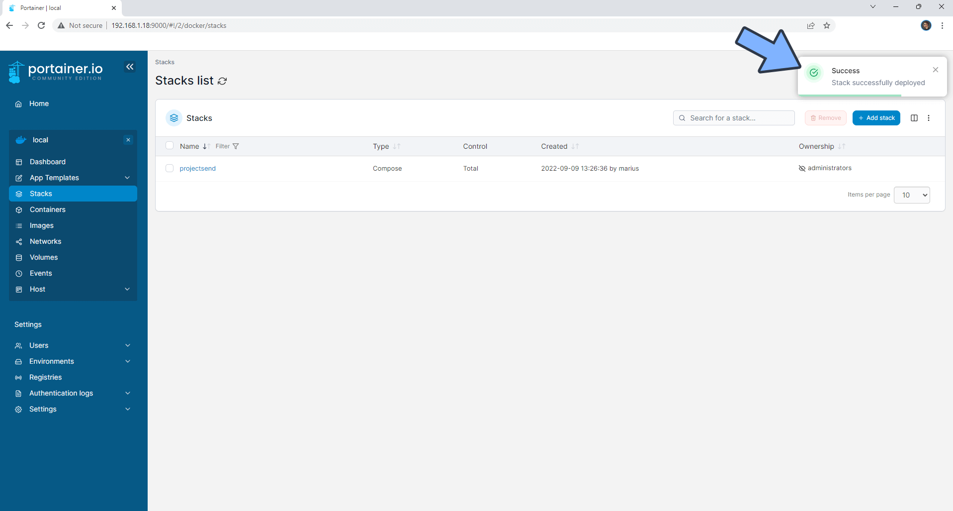 3 ProjectSend Synology NAS Set up