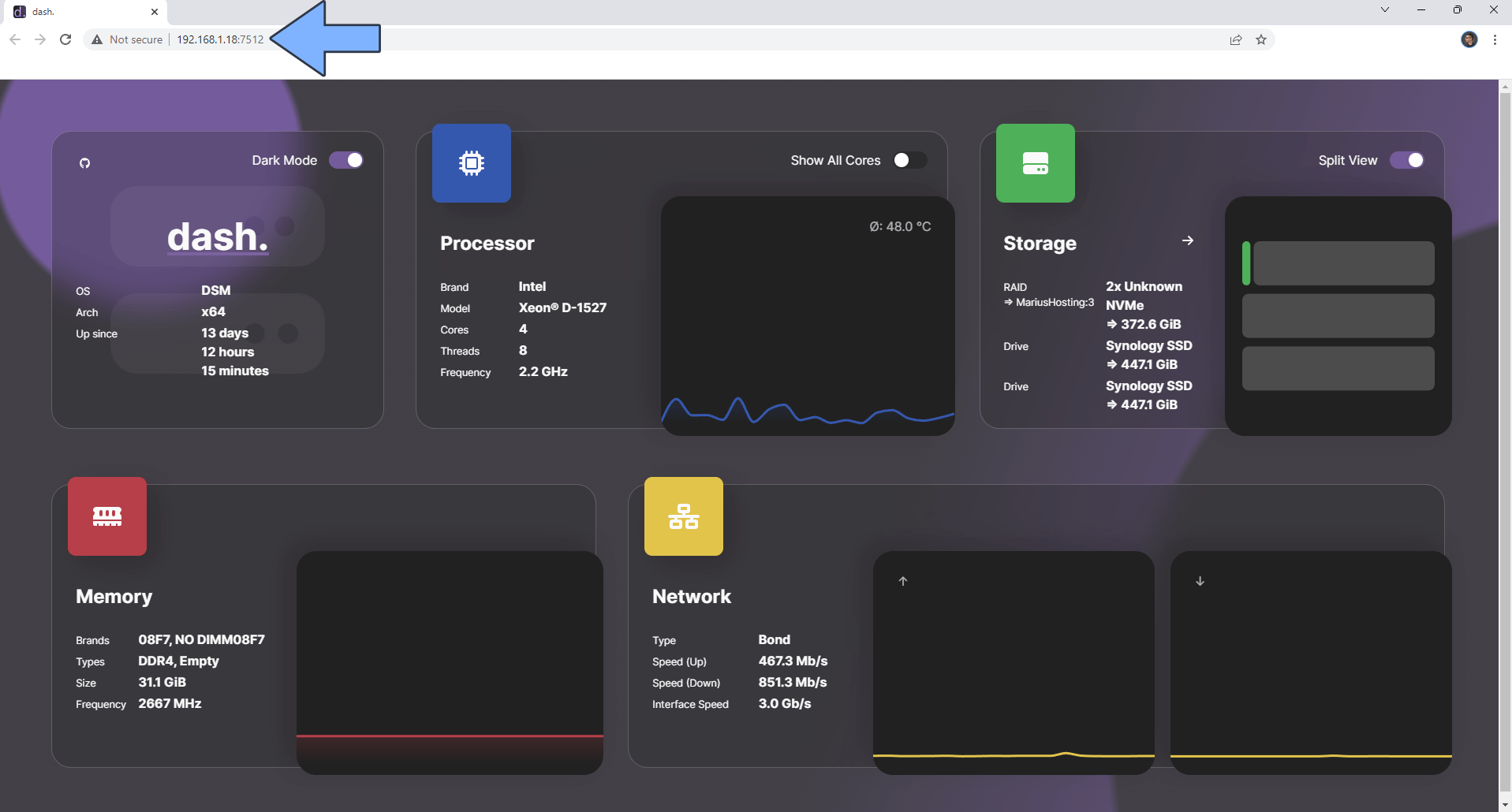 Dashdot Synology NAS Set up 5 new 2023