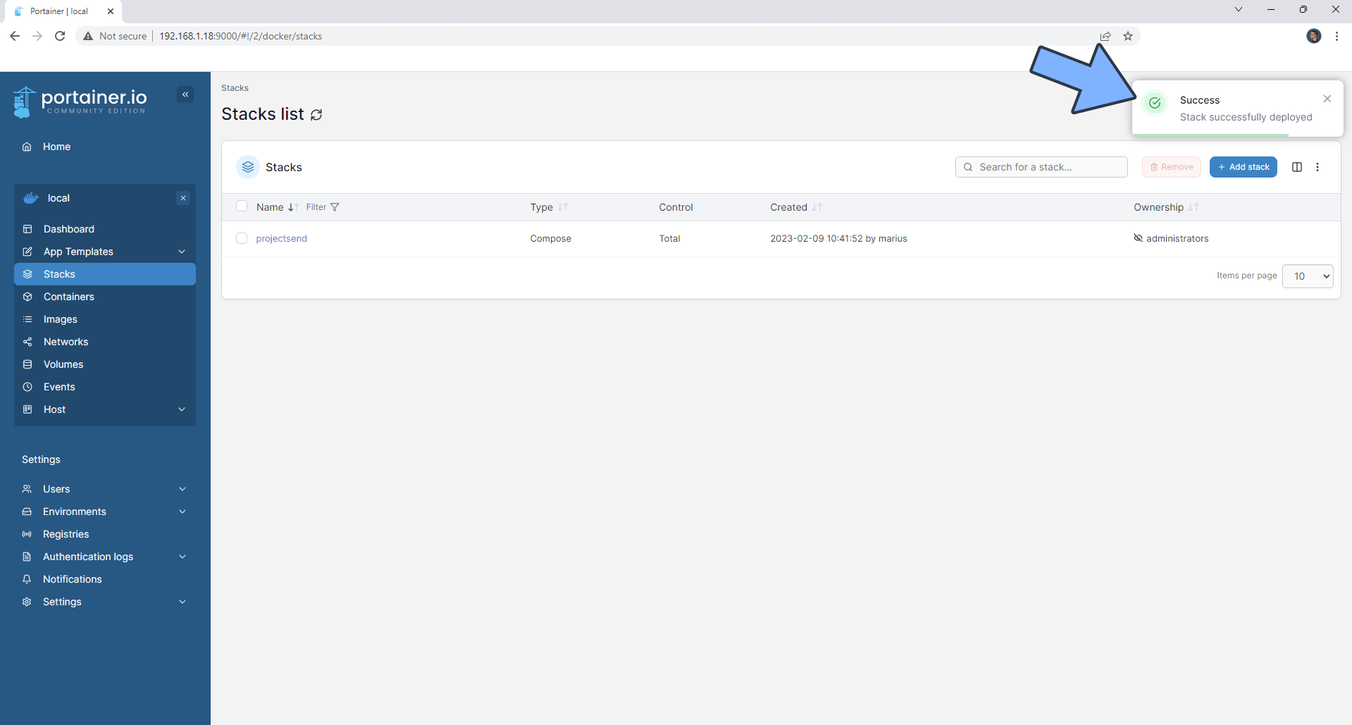 ProjectSend Synology NAS Set up 10 new 2023