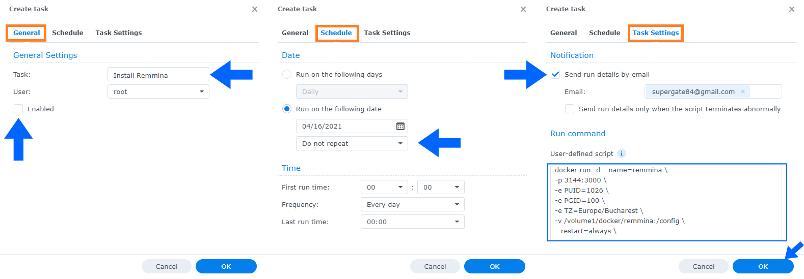 Remmina Synology NAS Set up 3 new