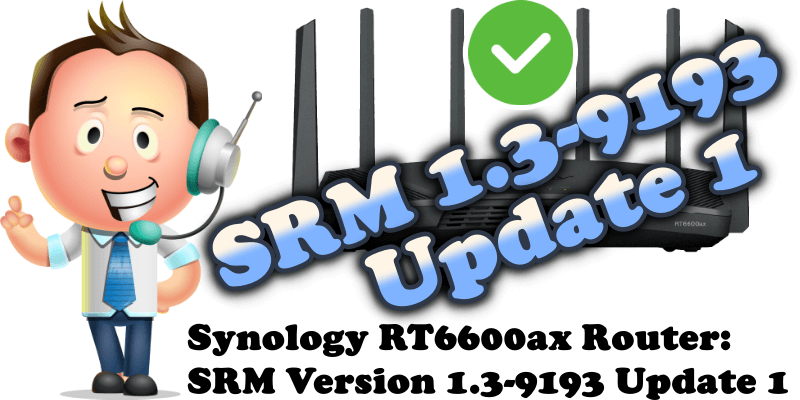 Synology RT6600ax Router SRM Version 1.3-9193 Update 1