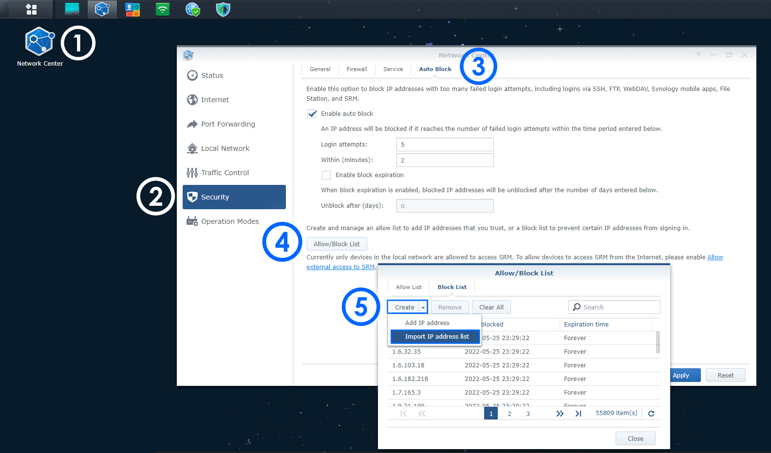 Synology RT6600ax Router IP Block List