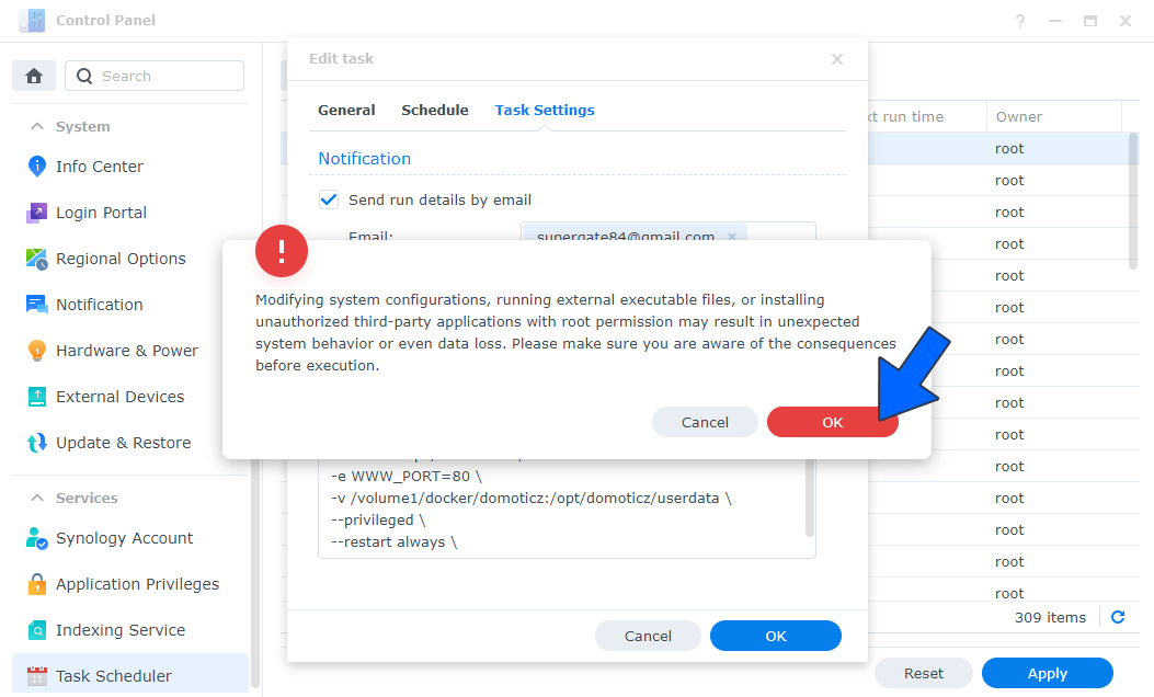 Domoticz Synology NAS Set up 4