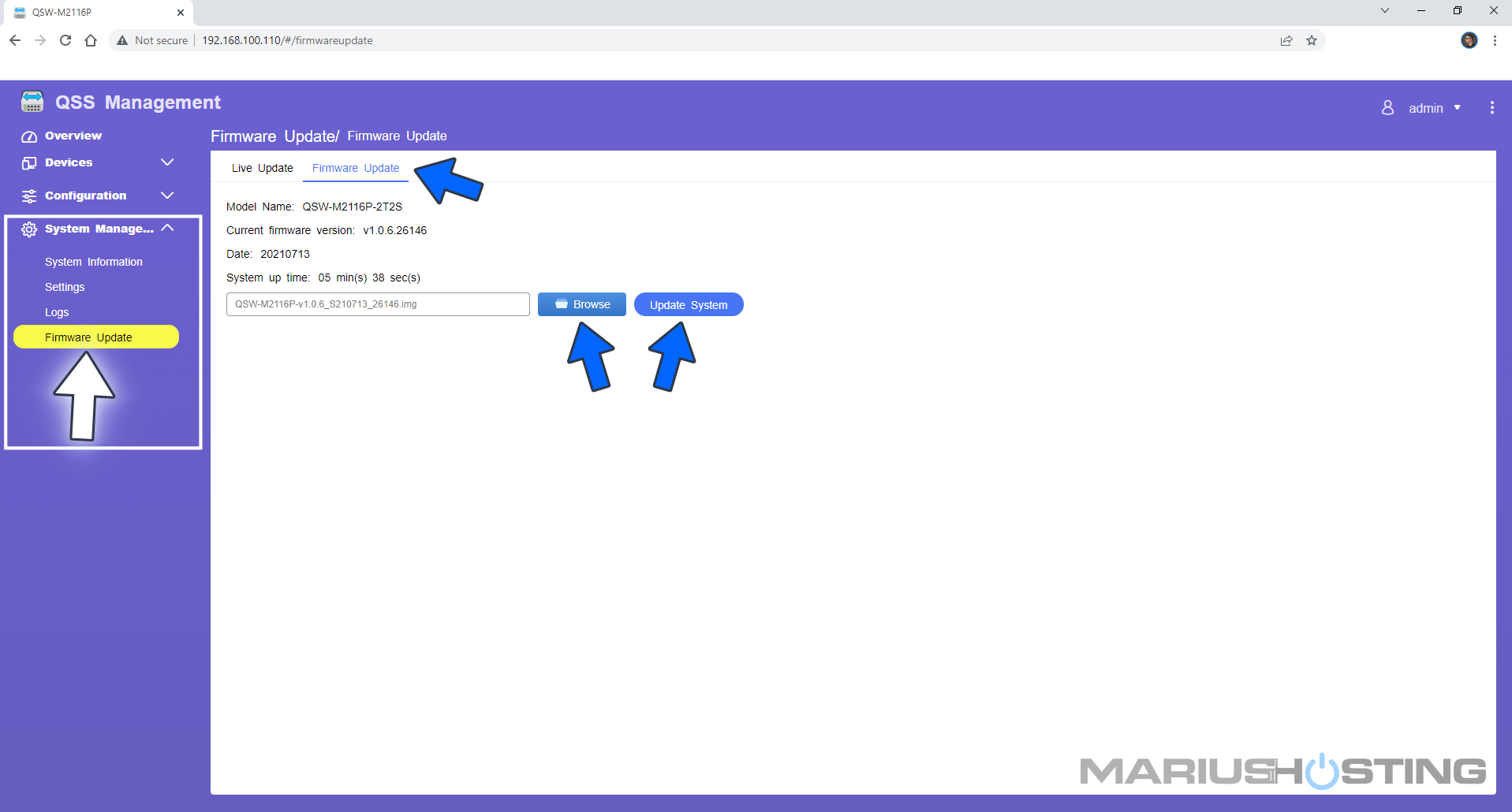 QNAP How to Update QSW-M2116P-2T2S Firmware 1