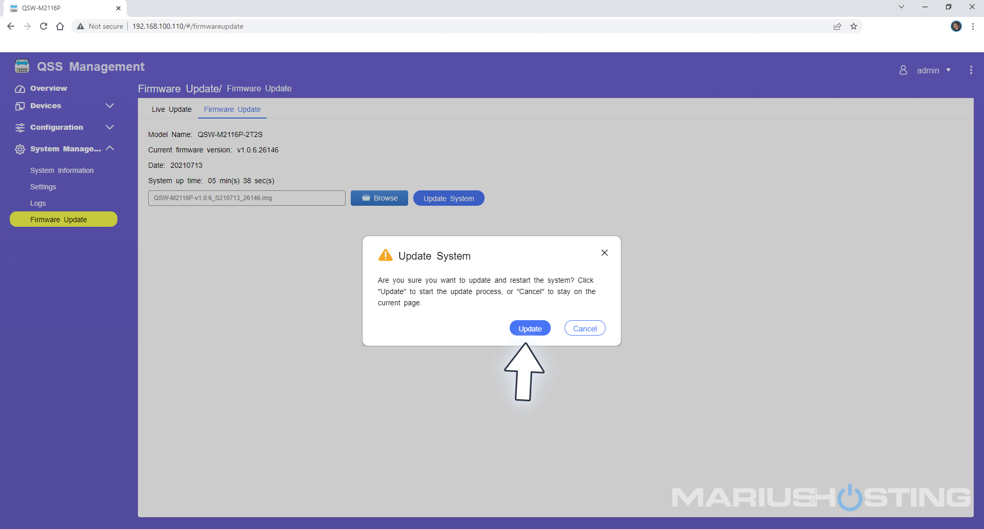 QNAP How to Update QSW-M2116P-2T2S Firmware 2