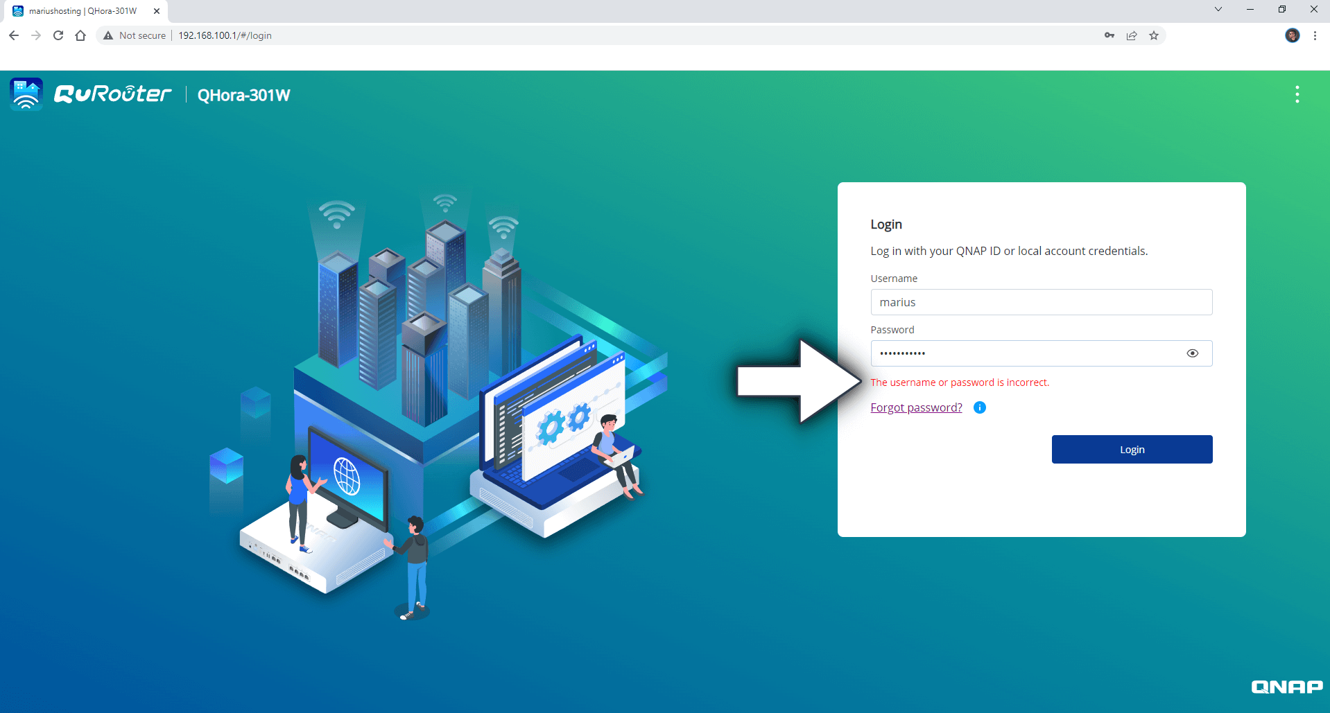 QNAP Reset Admin Password on QHora-301W Router 1