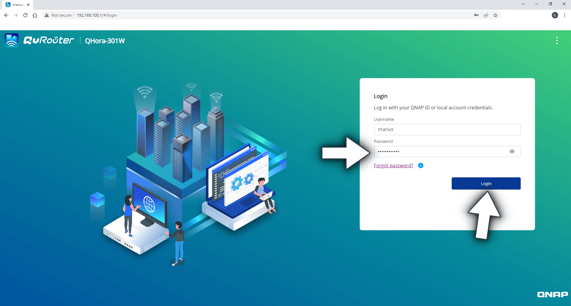 QNAP Reset Admin Password on QHora-301W Router 3