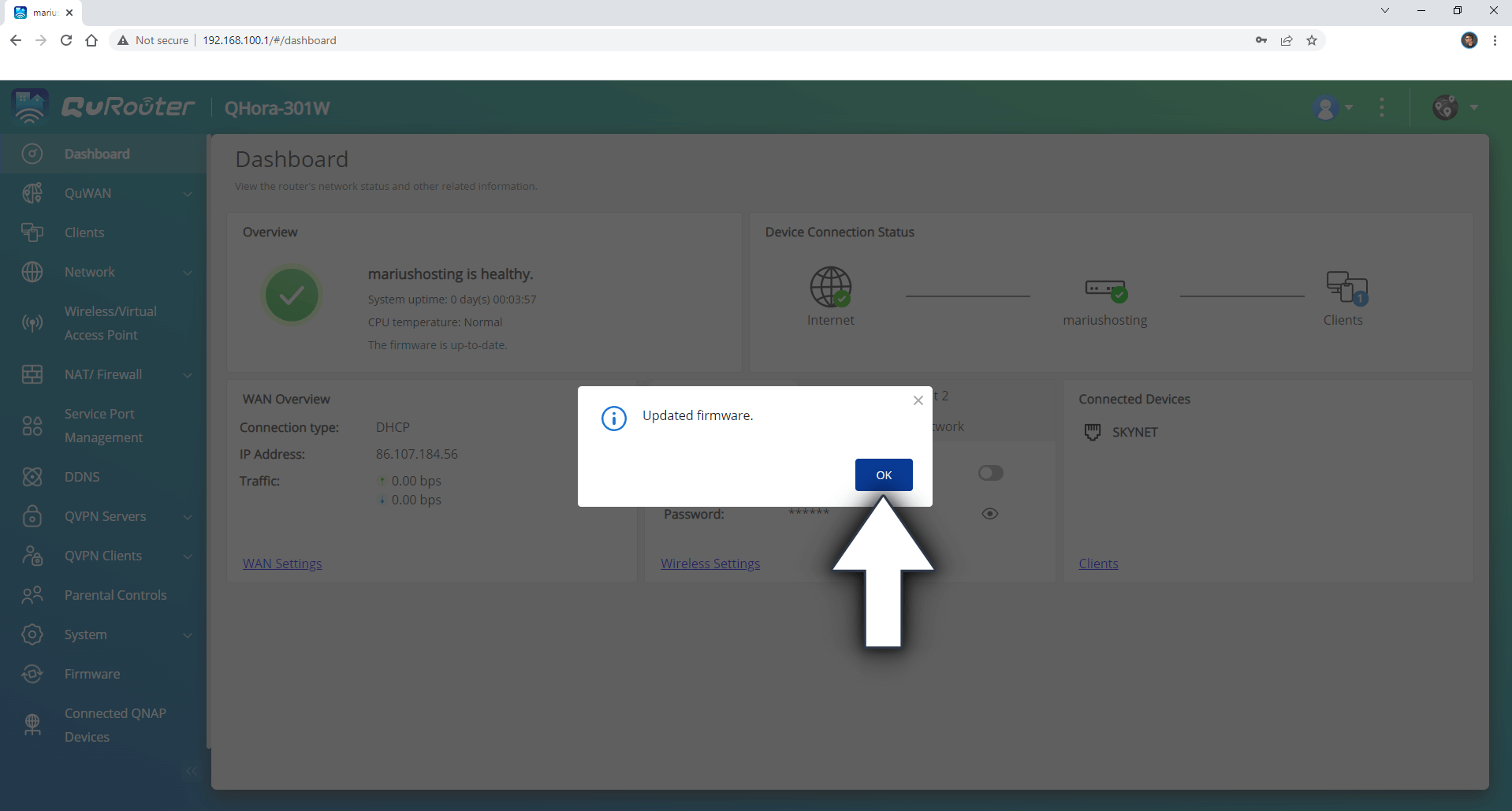 QNAP Update Firmware on QHora-301W Router 6