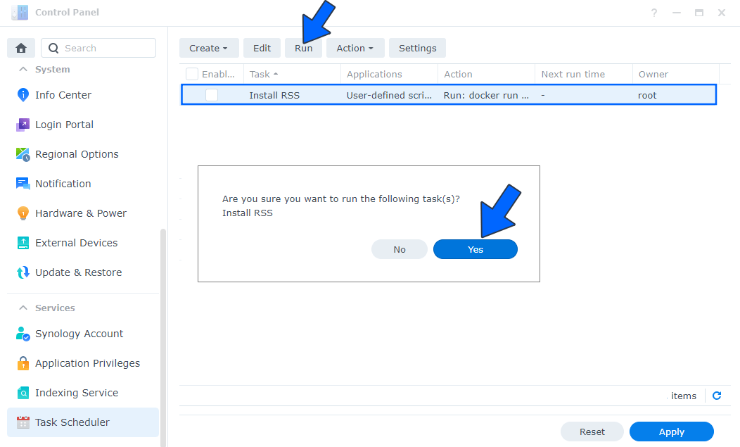 RSS Synology NAS Set up 6