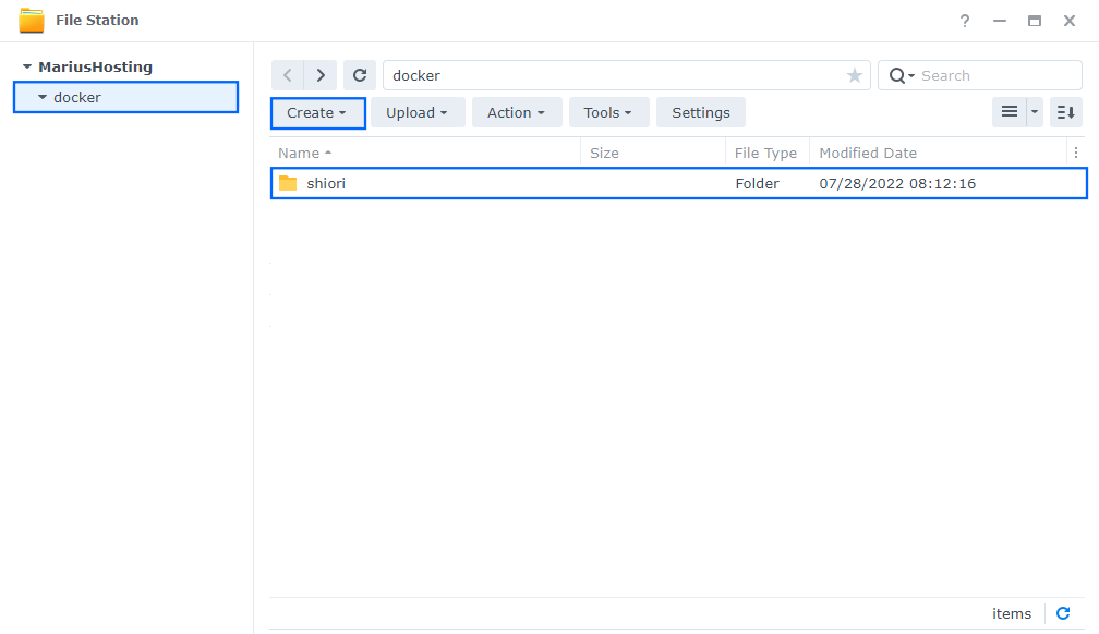 Shiori Synology NAS Set up 1