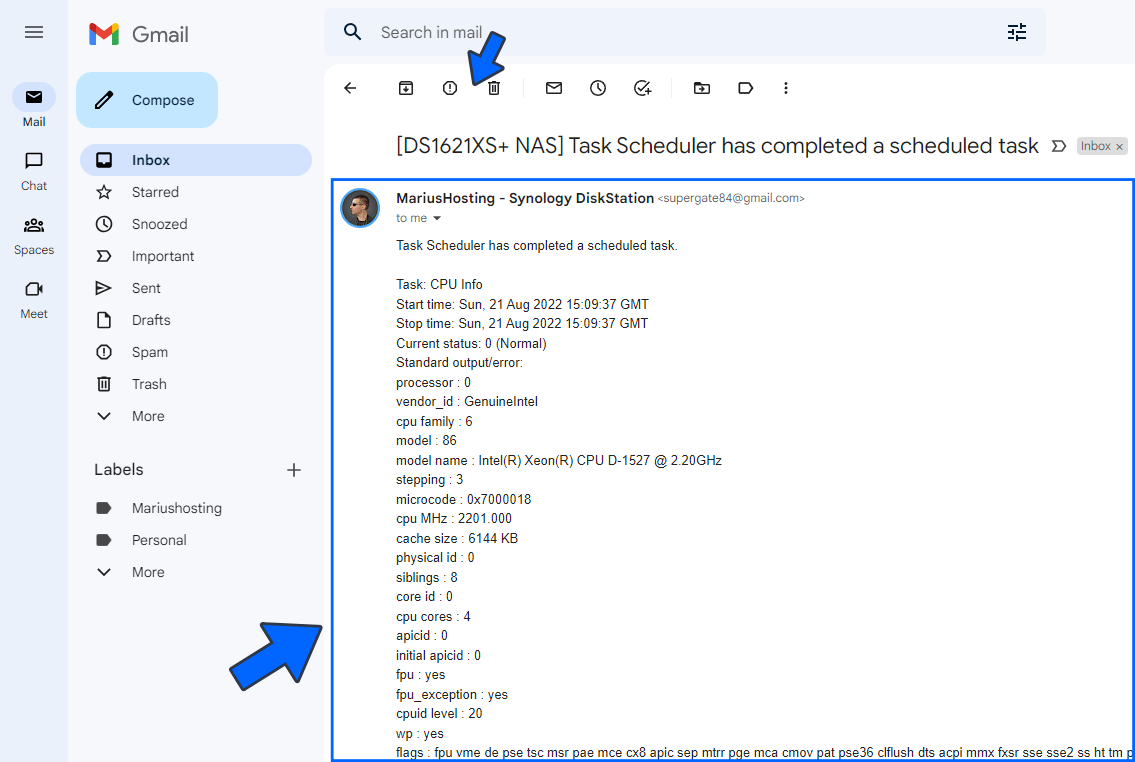 CPU Info on Your Synology NAS 6