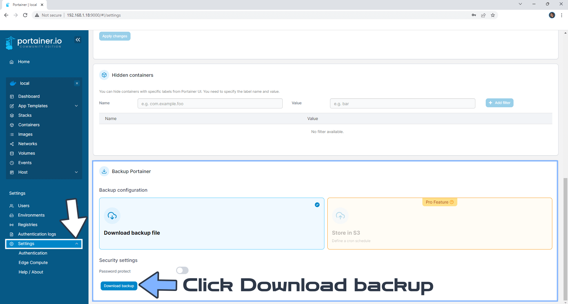 Synology Backup Portainer 1