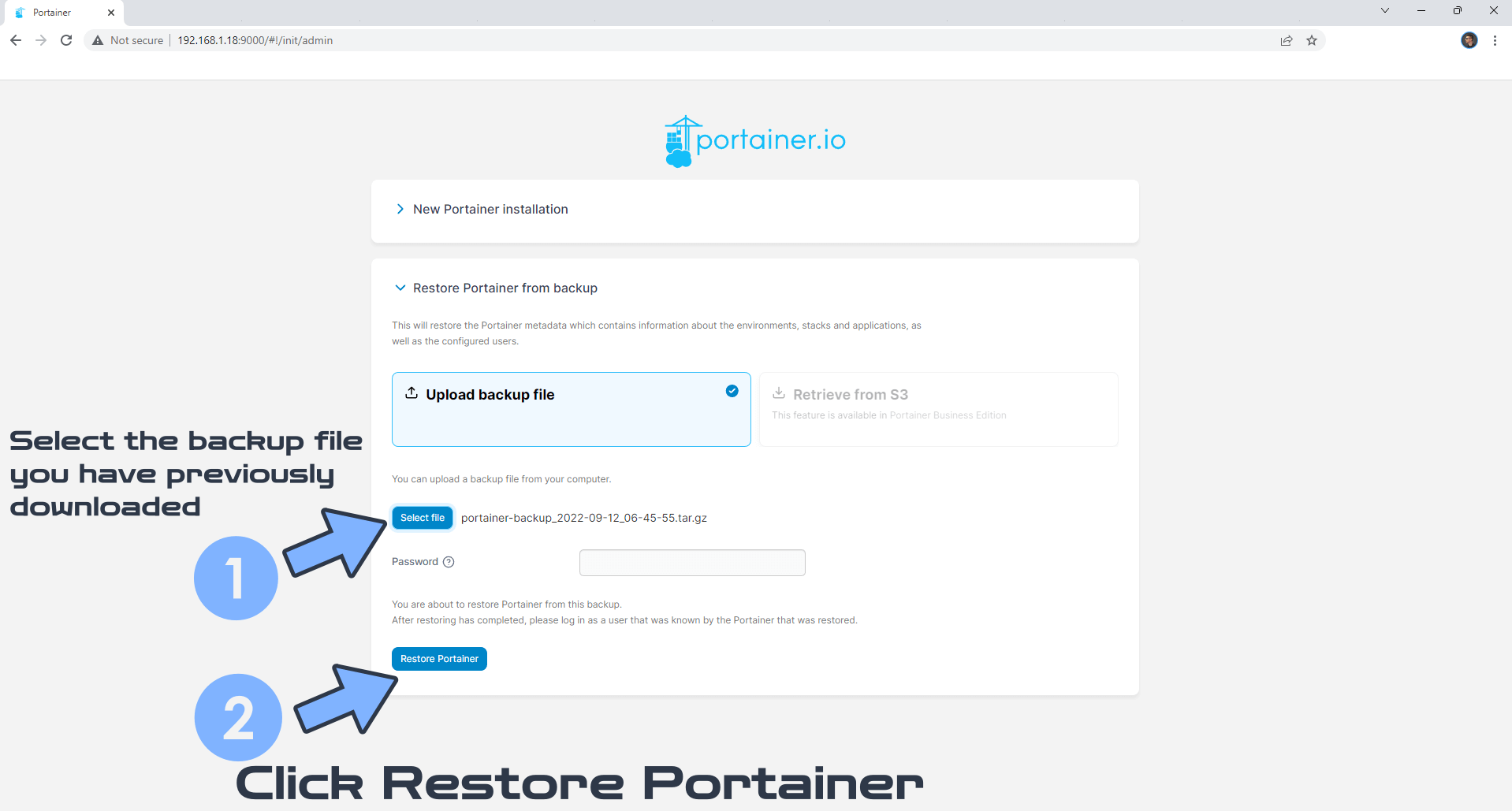 Synology Backup Portainer 3