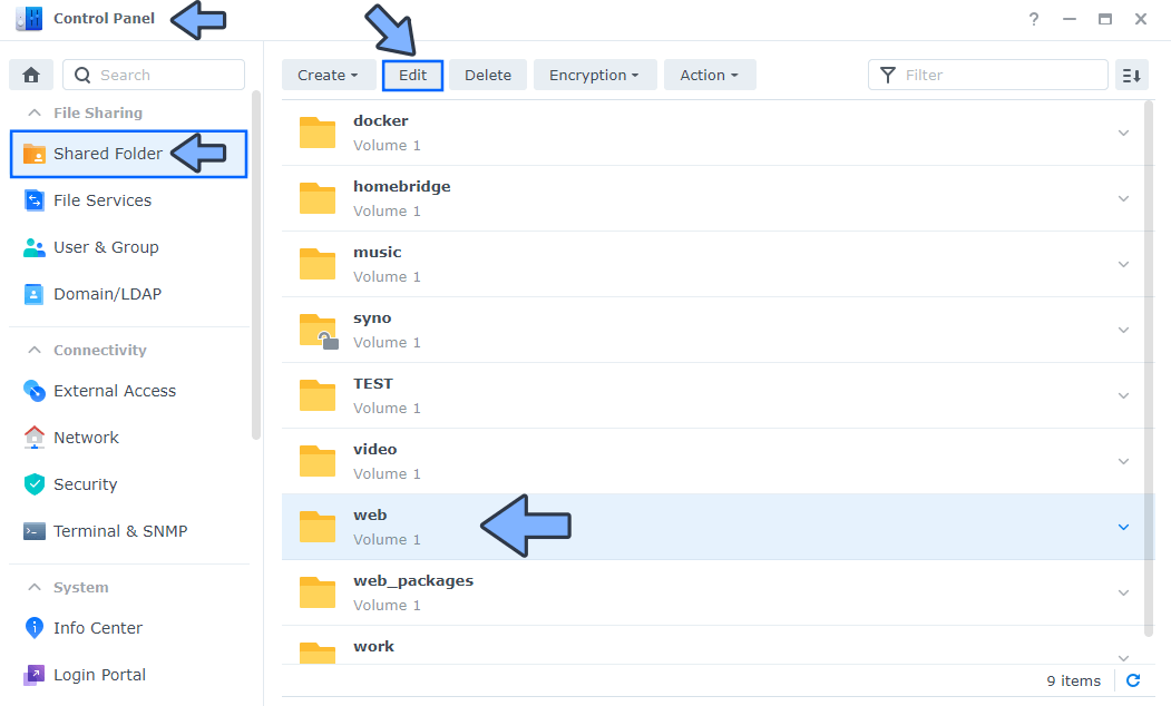 1 Synology File Browser permission