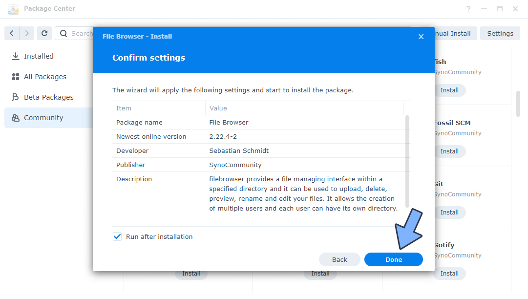 4 Synology Install File Browser without Docker
