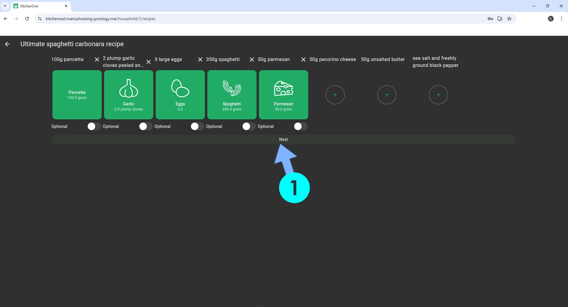 KitchenOwl Synology NAS Set up 19 new 2025