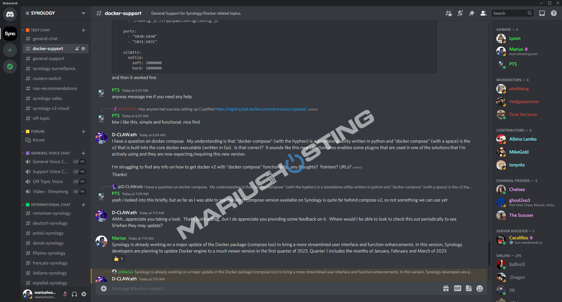 Synology mariushosting Discord Server 2