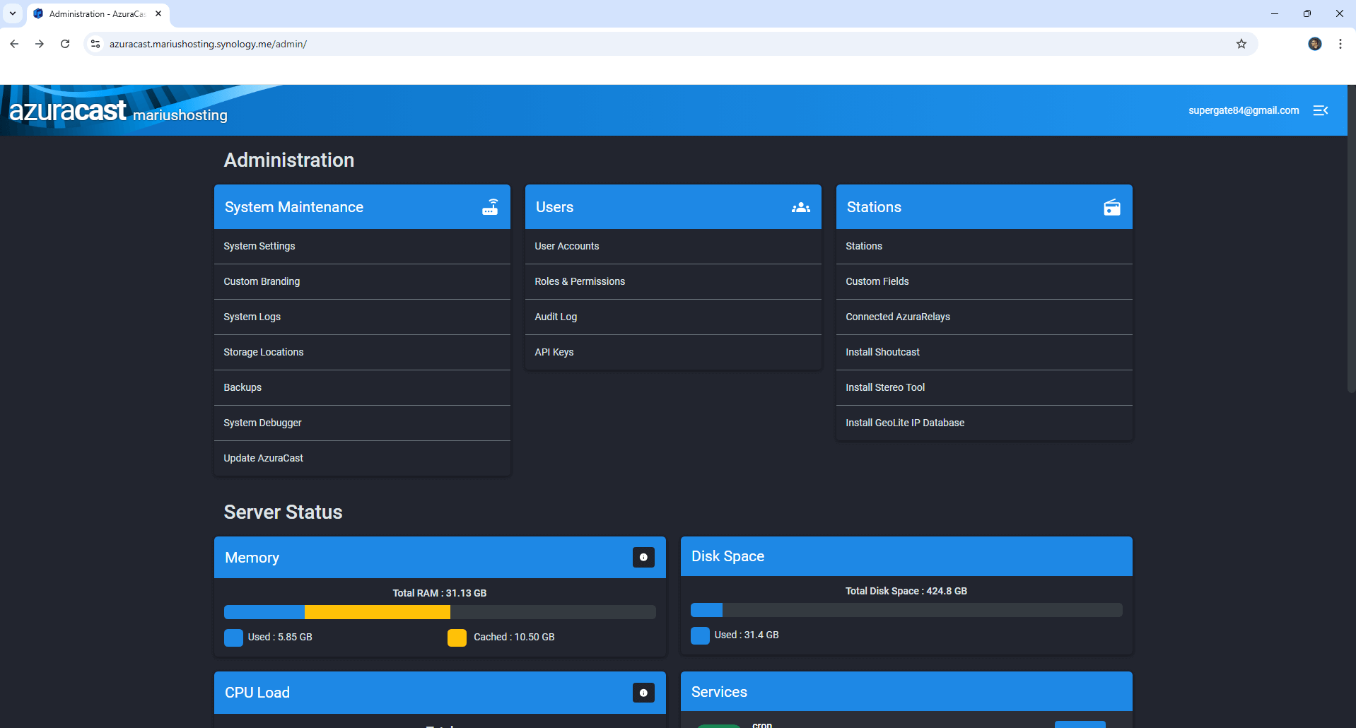 Azuracast Synology NAS Set up 16 new 2027