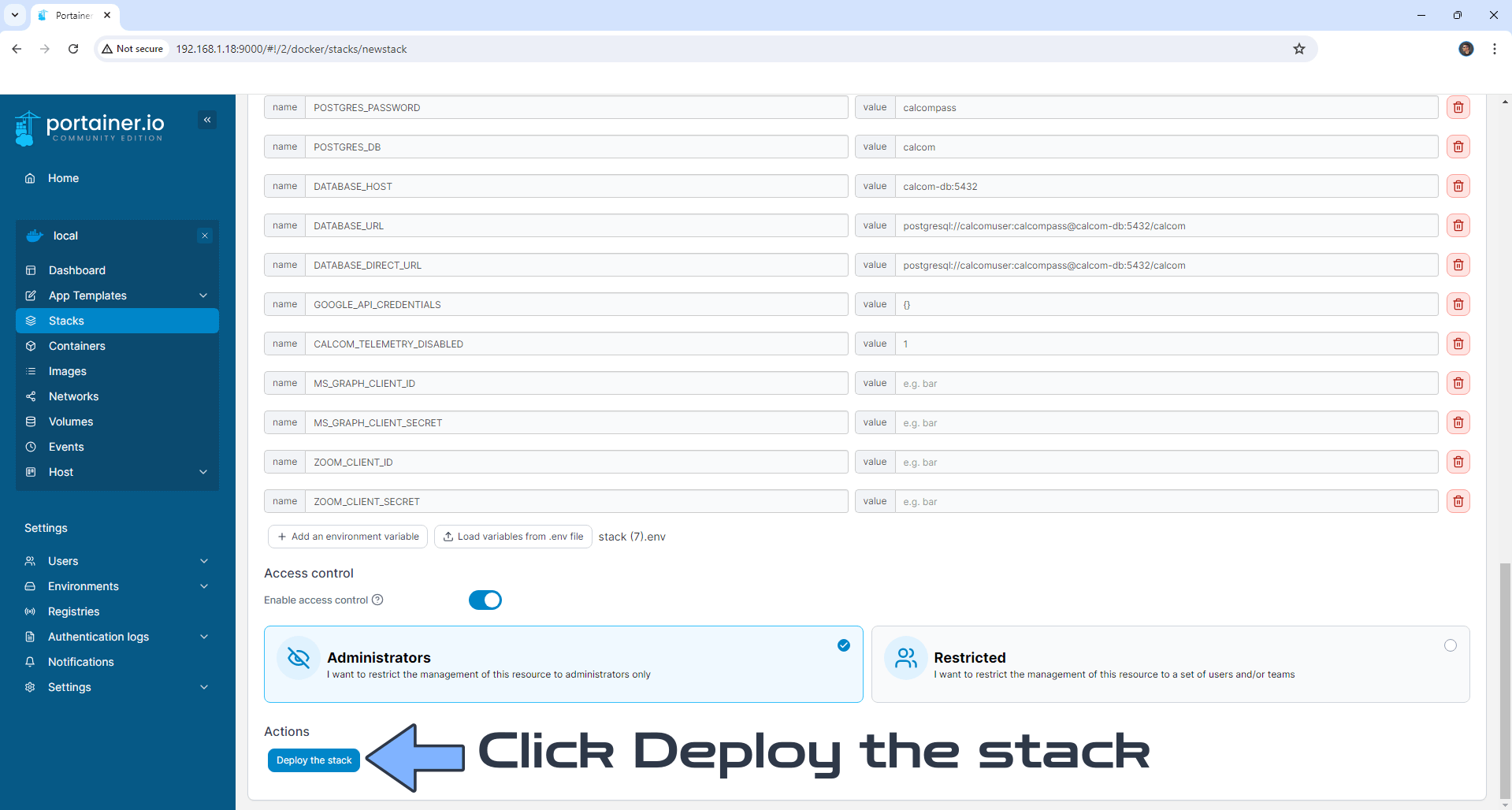 Calcom Synology NAS Set up 11 new 2025