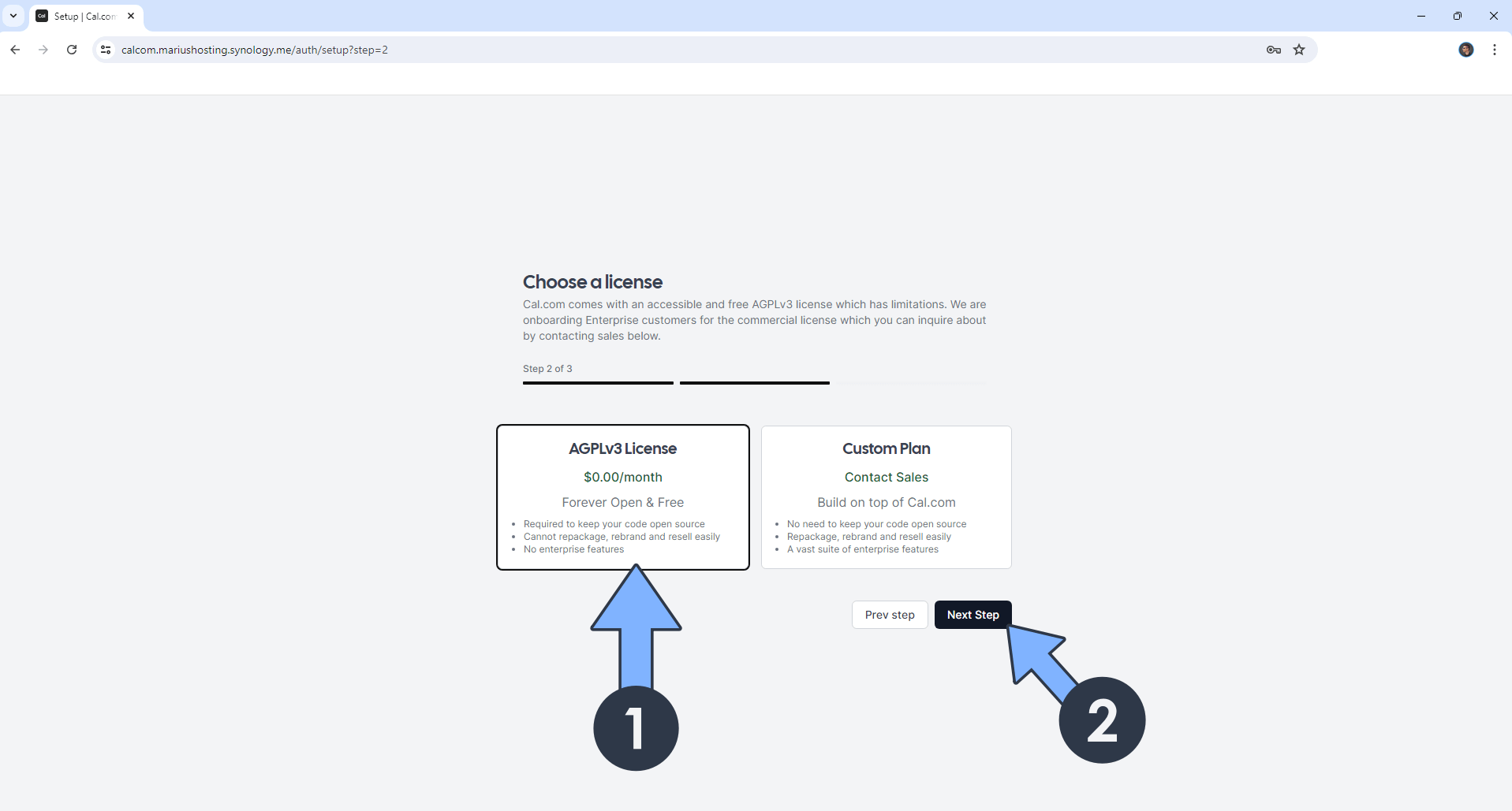 Calcom Synology NAS Set up 13 new 2025