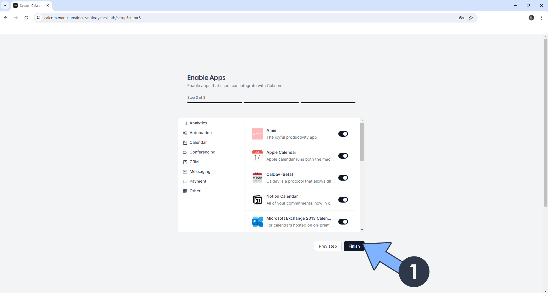 Calcom Synology NAS Set up 14 new 2025