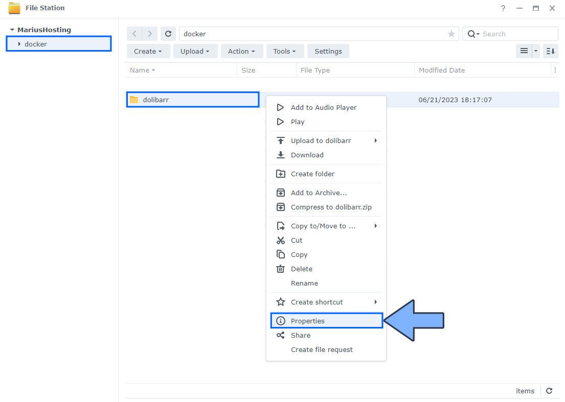 Dolibarr Permissions Synology Set up 1