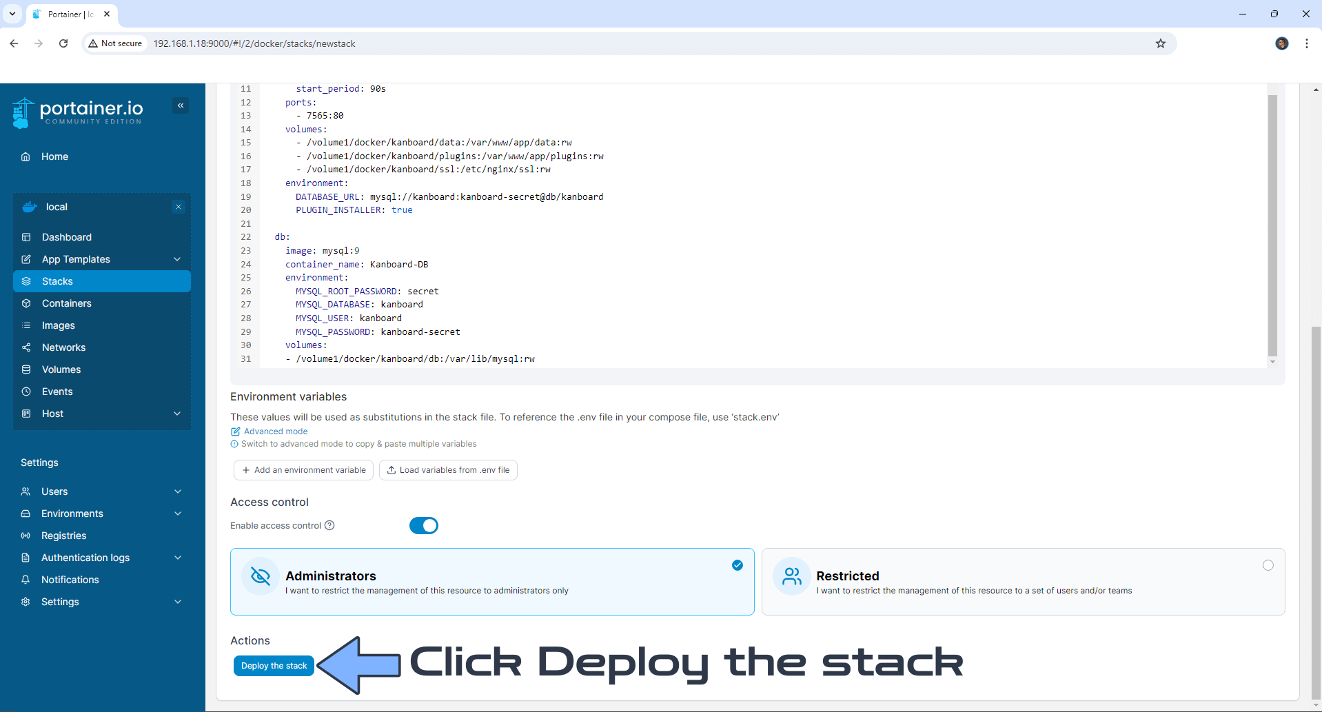 Kanboard Synology NAS Set up 9 new 2025